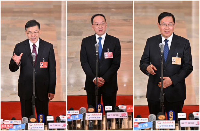 十四屆全國人大四次會議首場“部長通道”集中採訪活動舉行